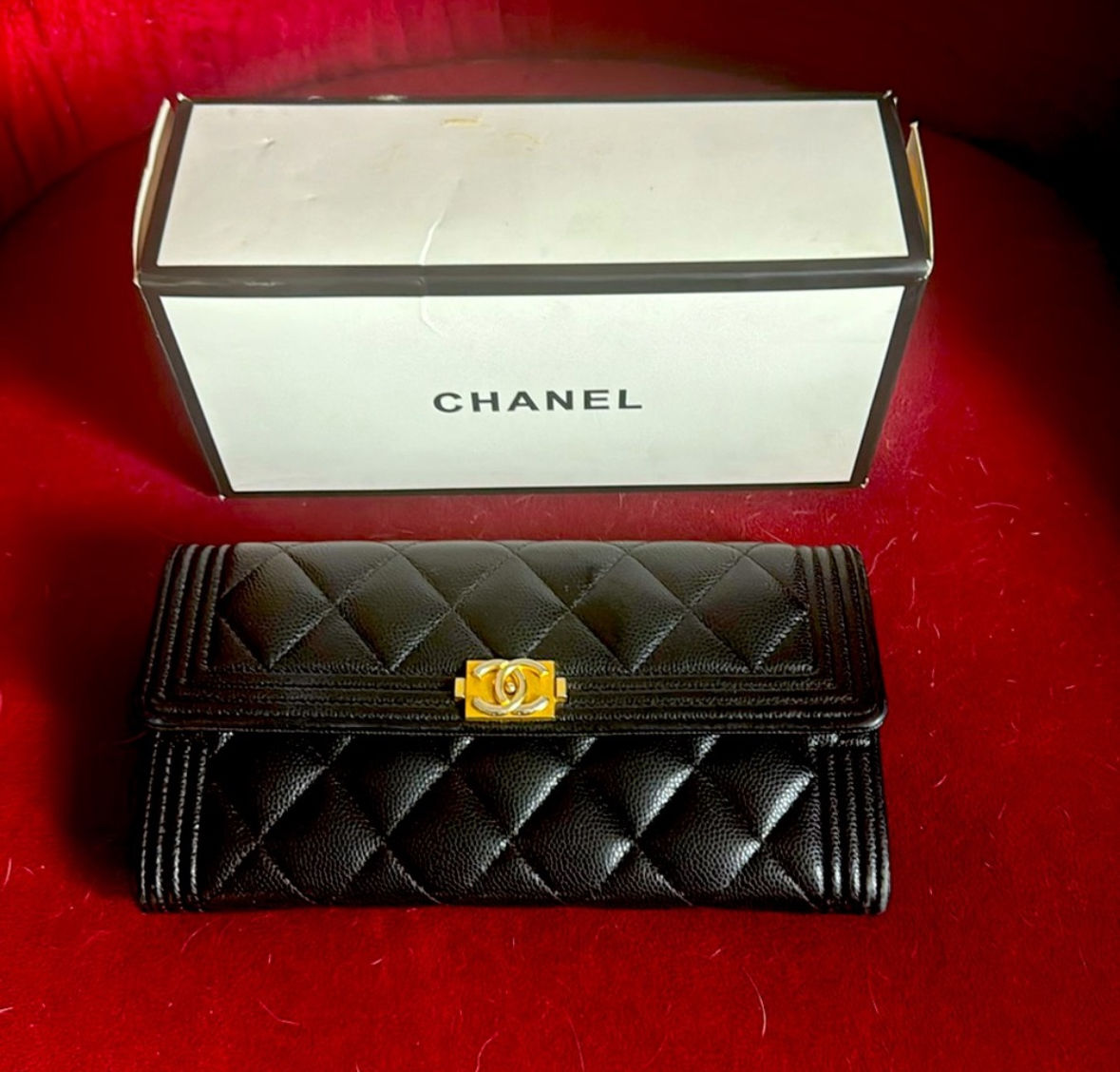 Chanel Lamb Skin (Long) Boy Wallet