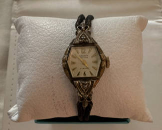 Gruen Women’s Cocktail Watch Platinum and Fabric Band