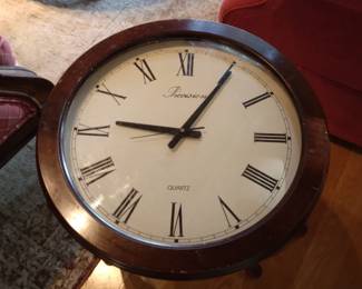 Clock top side table. C-18  in.    H- 21 in. 