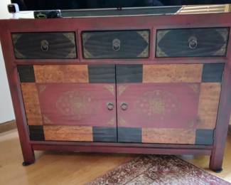 Pier 1 Imports Alston hand-painted sideboard L- 48  in. x W- 18 in. x H-34 in.