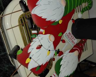 Metal Lawn Christmas Gnomes.