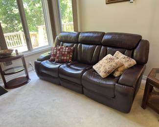 Power leather couch, part of set of 3