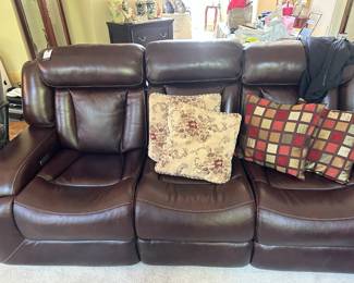Powered Leather couch - part of set of 3