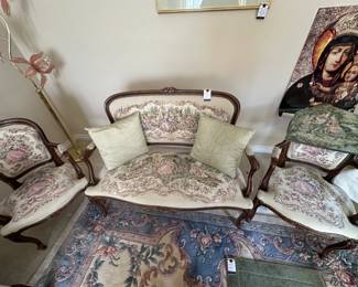 French/European hand made chairs and sofa / love seat