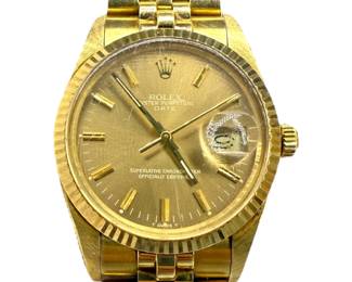 14K Gold Rolex Date Men's 34mm Watch