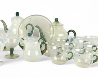 (31pc) Fry Foval Jade Green Tea Set