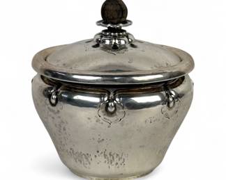 Georg Jensen (830 Silver) Sugar Bowl & Cover No. 51