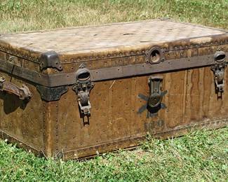 Navy trunk or footlocker dated 1908
