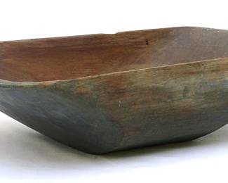Large early maple dough bowl in original paint