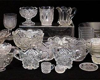 Large selection of antique and vintage glass