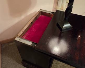 Hidden compartment in side table top