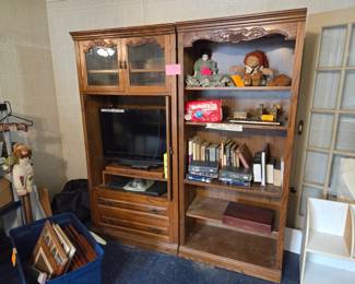 Entertaining center.  Matching pieces