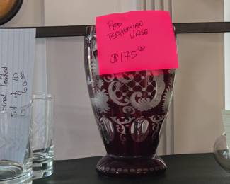 Red Bohemia vase