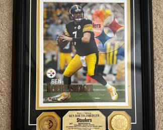 AAE017 - Framed Ben Roethlisberger Bronze Coin And Photo Mint
