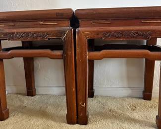 AAA014 - Pair of Vintage Wood End Tables/Plant Stands