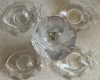AAA142 - Glassware Fish Set And Grand Bowl 