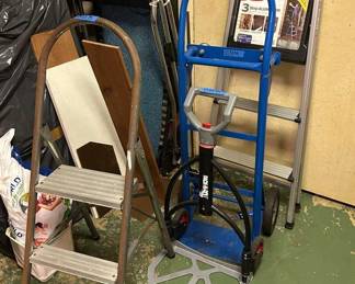 AAA035- Aluminum Step Stool, Hand Cart, And Dolly