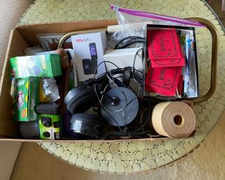 AAA180 - Mystery Lot-Headphones, Cell Phone, Vitamin Holders, Etc 