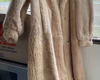 AAA104 - Vintage Full Length Dyed Sheered Rabbit Fur Coat by Furs by Max, San Francisco