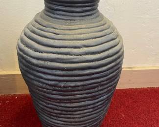 AAA196 - Vintage Handmade Ceramic Ribbed-Textured Vase