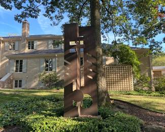 'The Conductor' by Jay Lefkowitz, America, (20/21st centuries). Corten Steel. 97"H x 37.5"W x 17'D