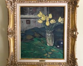 "Tulipes" by Peter Alexandrovitch Nilouss (1869-1943) oil on canvas.