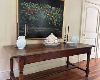 Another view nof the dining room with Herend porcelain "Chinese Bouquet" tureen.