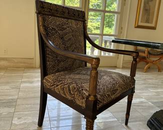 Italian Neo-Classical style brown-painted open arm chairs