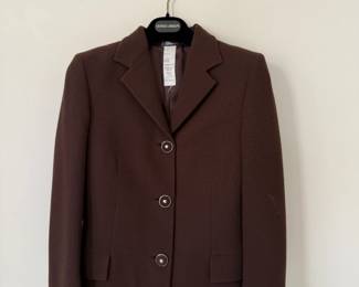 Gianni Versace brown wool blazer gold Medusa buttons. Made in Italy