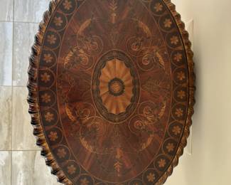 Marquetry table top.