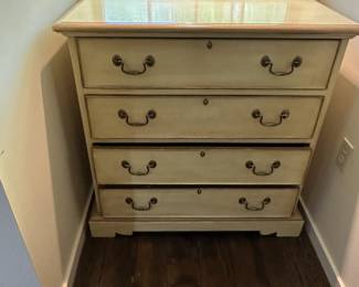 White painted 4 drawer chest.