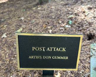 Bronze plaque for 'Post Attack' by Don Gummer, American (b. 1946). Former husband of Meryl Streep. 