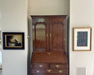 George III-style mahogany secretary bookcase.