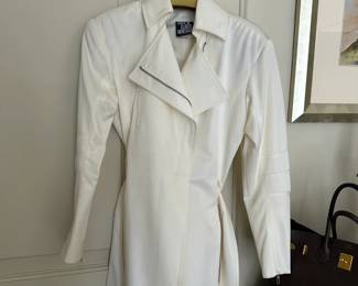 State of Claude Montana cream silk biker style jacket