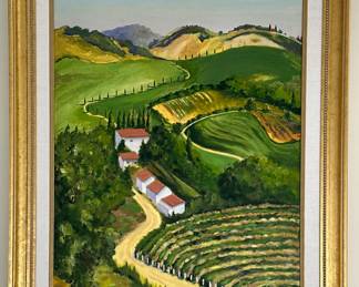 "Chianti, Italy" by Anthony Benedetto (aka Tony Bennett) (1926-2023) oil on canvas