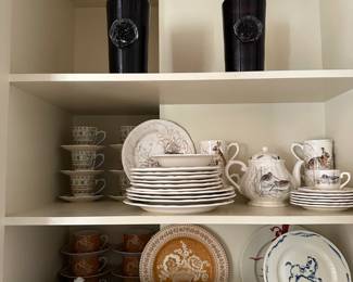 Multiple parcial dinner sets by Gien, Patrick Frey, Apilco France, etc.