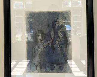 "Rahab and the Spies of Jericho" from "Verve." by Marc chagall (1887-1985). lithograph