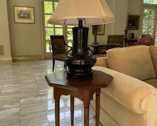 Mahogany octagonal side table , 20th century.