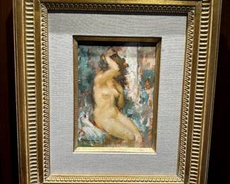 'Nu Debout' by Maryse Ducaire-Roque (1911 - 1992). Oil on canvas. 8" H x 6" W