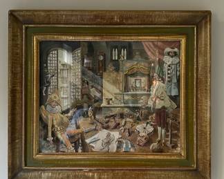 'Workshop for puppets' by D. William Connell, UK (active 1871–1925). Watercolour and gouache on paper. 12"H x 15"W. Purchased in London from Stephane Hoppen Gallery