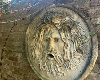 'Bocca della Verità' or 'Mouth of the Truth' high relief plaque imitating marble, by Carlo Marchiori, Italy (b1937).