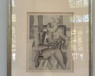 "Etude pour le Fumeur." after Ferdand Leger (1881-1955) offset lithograph and screenpriint.