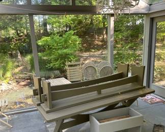 Picnic table and benches.