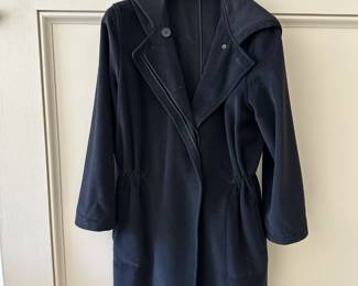 Calvin Klein Collection Black Cashmere Hooded Coat. Black Cashmere. Made in Italy.
