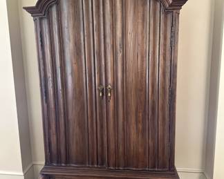Double door linen fold armoire