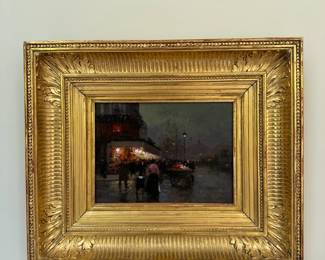 Gare de l'Est. "Edouard-Leon Cortes (1882-1969) oil on panel, 6" x 8"