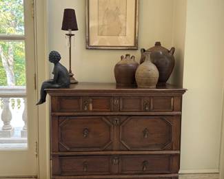 Jacoben-style oak four drawer chest