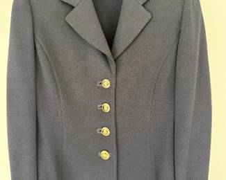 St. John Basics black knit blazer. Size 4. Made in U.S.A.