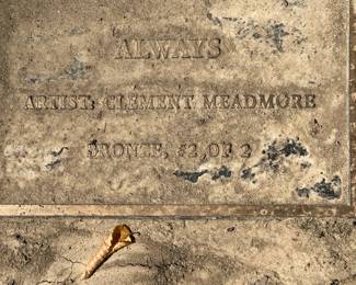 Bronze plaque for Meadmore sculpture.