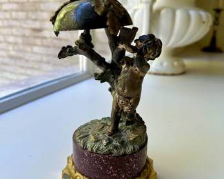 Dore bronze and hardstone dinner bell.